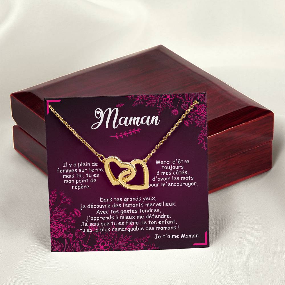 Maman Remarquable Cœurs Entrelacés Interlocking Hearts Necklace