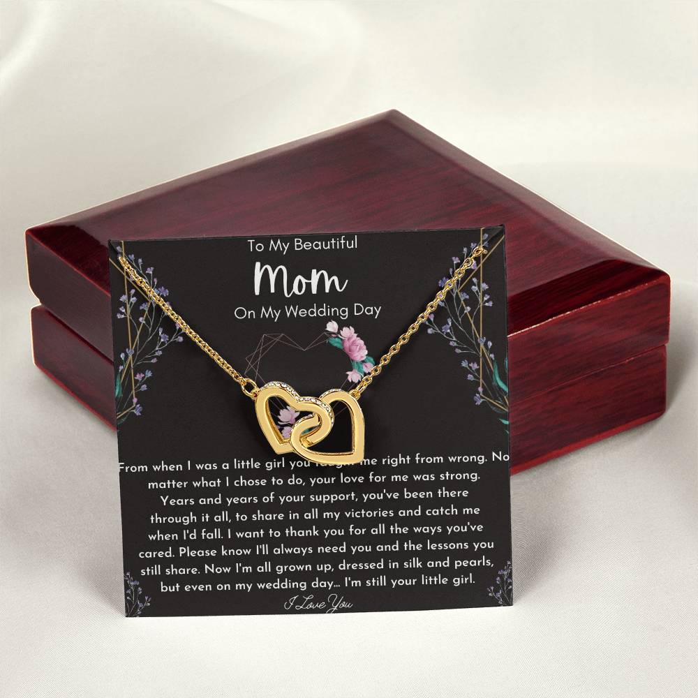 Mother Of The Bride Gift From Daughter Mother Of The Bride Necklace From Bride Eternity Necklace Mom Of Bride Gift To Mom From Bride Interlocking Hearts Necklace