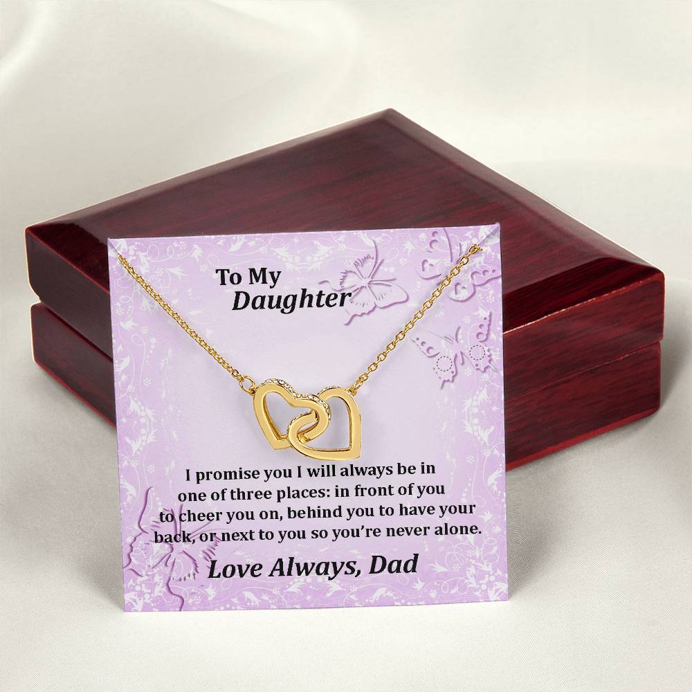 To My Daughter Always With You Never Ending Love Hearts Necklace Interlocking Hearts Necklace