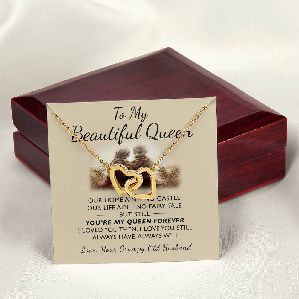 To My Queen - I Loved You Then Interlocking Hearts Necklace