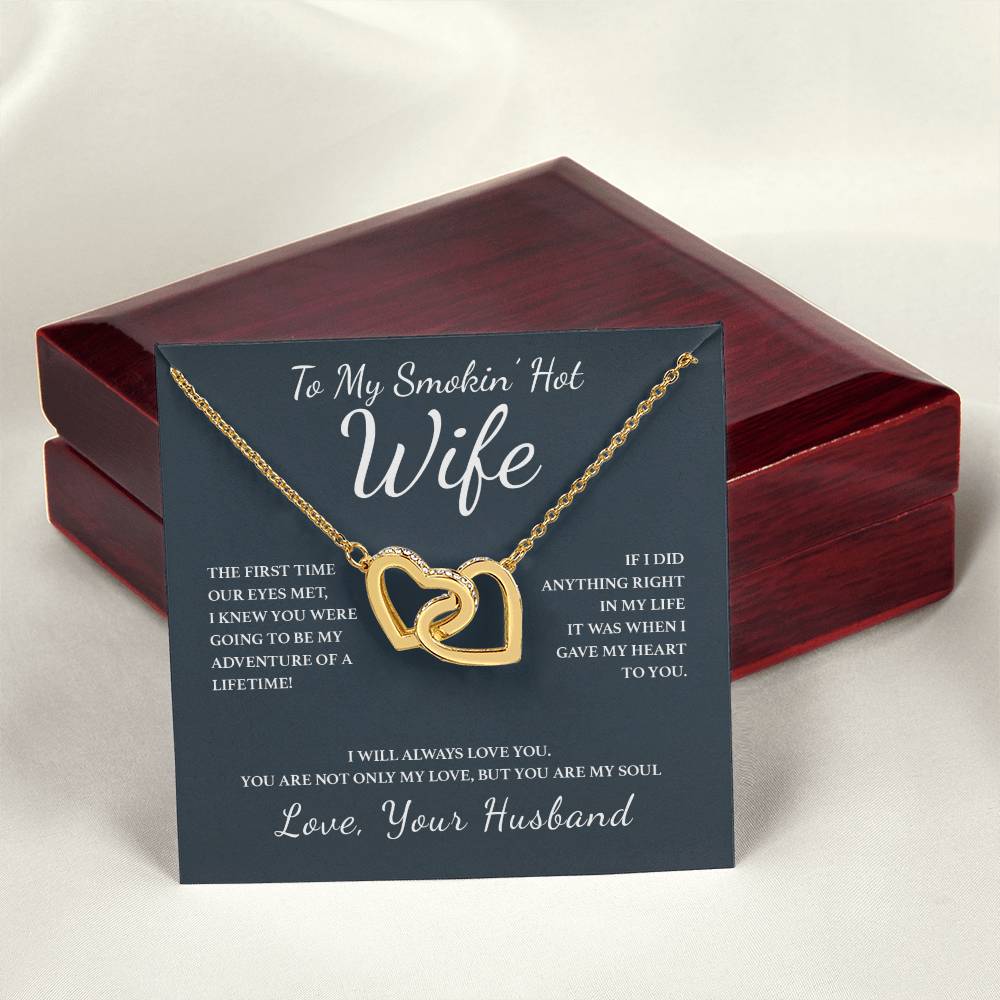To My Wife - You Are My Soul Interlocking Hearts Necklace