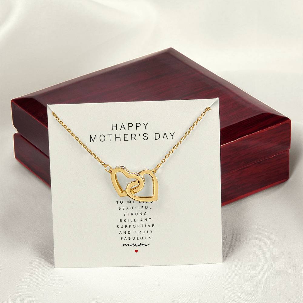 Happy Mother'S Day To My Kind Beautiful Strong Brilliant Supportive And Truly Fabulous Mum Interlocking Hearts Necklace