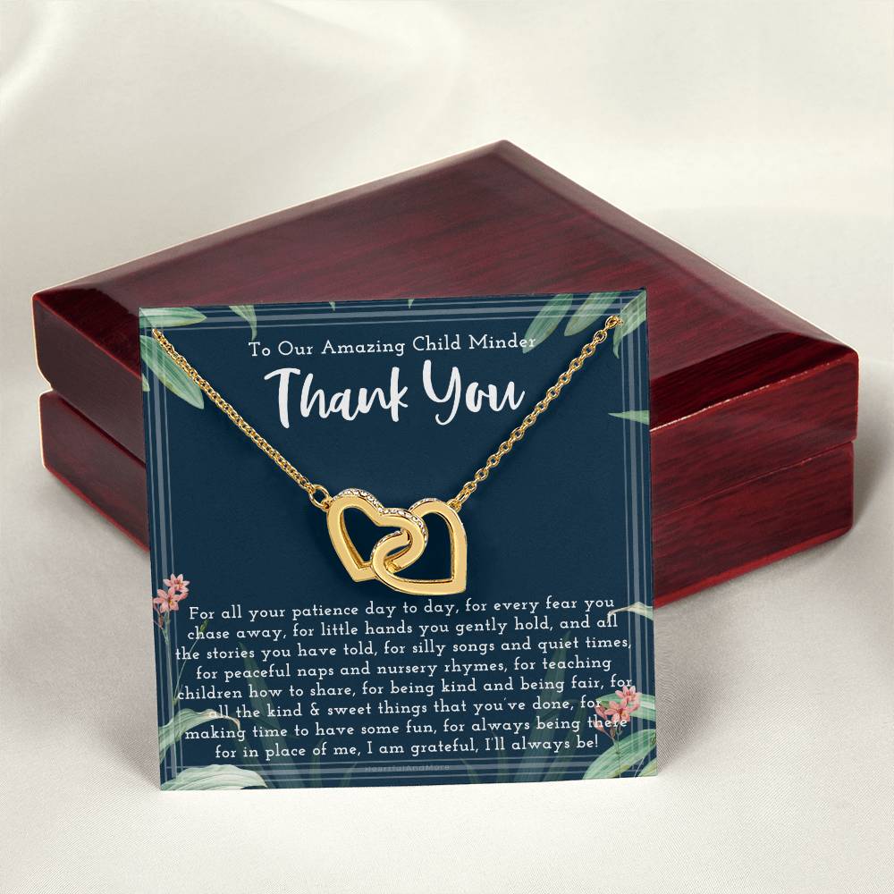 Thank You Gift For Child Minder Child Minder Appreciation Gift Child Minder Leaving Gift Childminder Christmas Gift Child Minder Necklace Interlocking Hearts Necklace