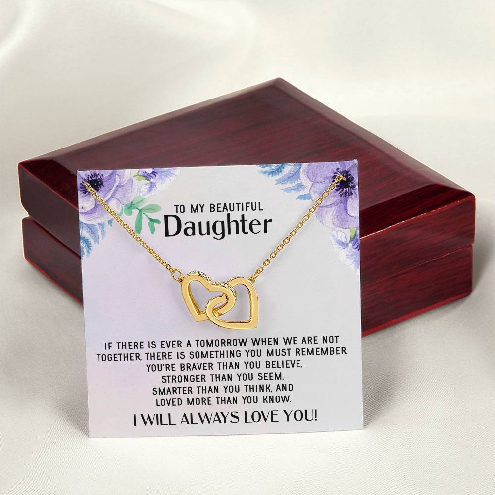 To My Daughter Necklace Gift From Mom Sentimental Jewelry Gift From Father Mother'S Day Gift For Daughter From Mother Interlocking Hearts Necklace
