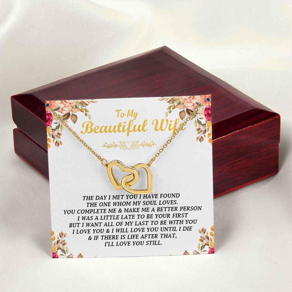 To My Wife - Interlocking Hearts - So22 Interlocking Hearts Necklace