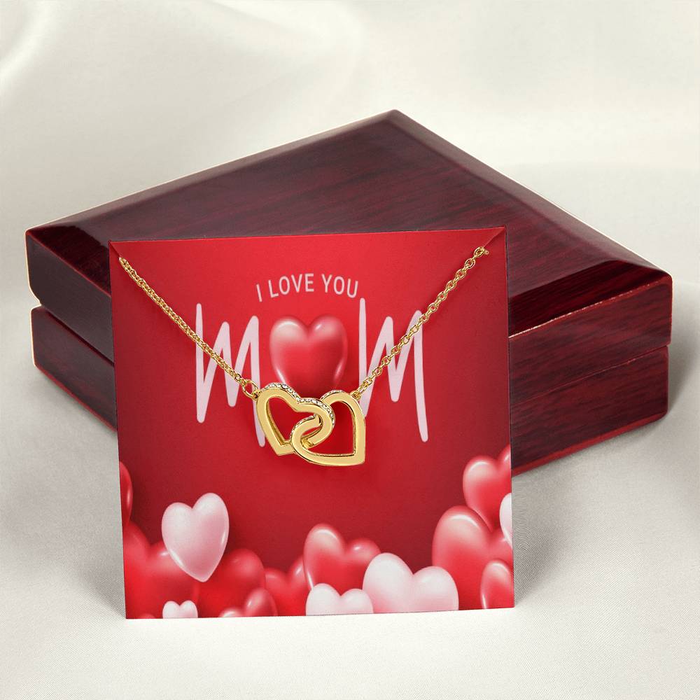 To My Lovely Mom Interlocking Hearts Necklace