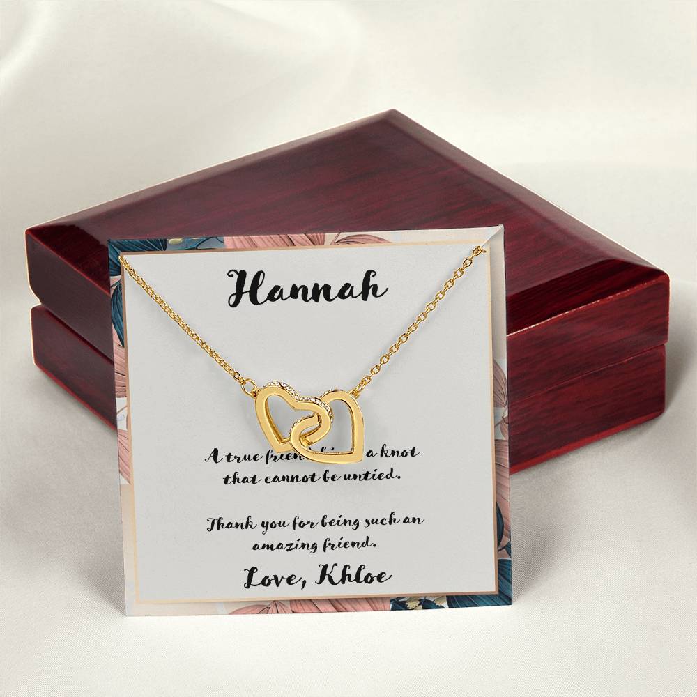 A True Friendship Interlocking Hearts Necklace