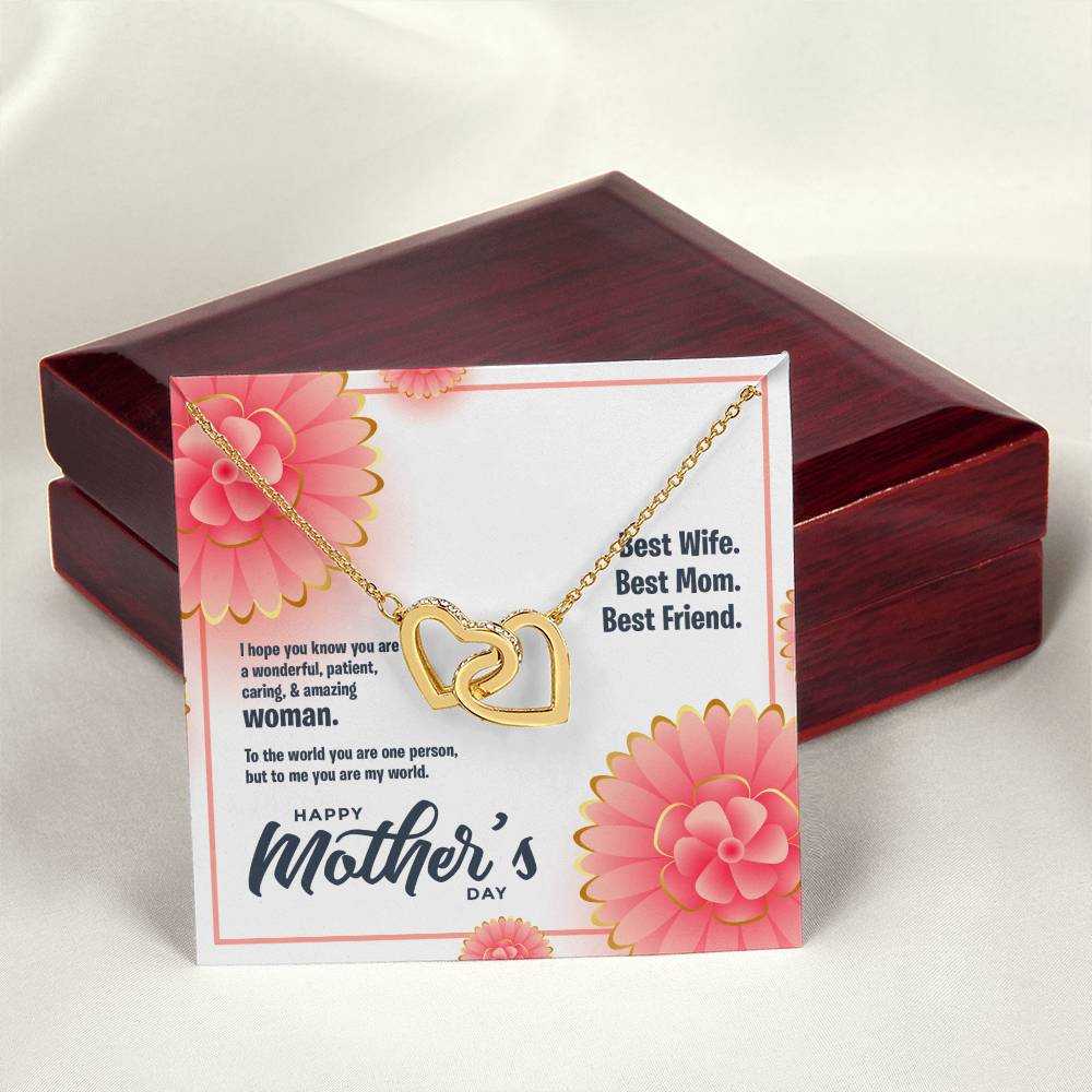 Most Amazing Woman Interlocking Hearts Necklace