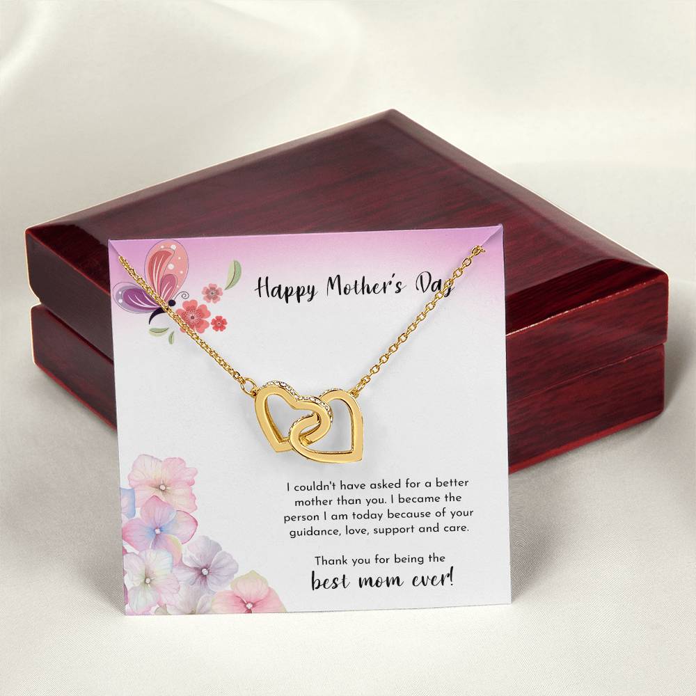 Mother'S Day Gift Necklace With Message Card Mother'S Day Gifts Mother'S Day Necklace To Mom From Daughter Mom Gift From Son Interlocking Hearts Necklace