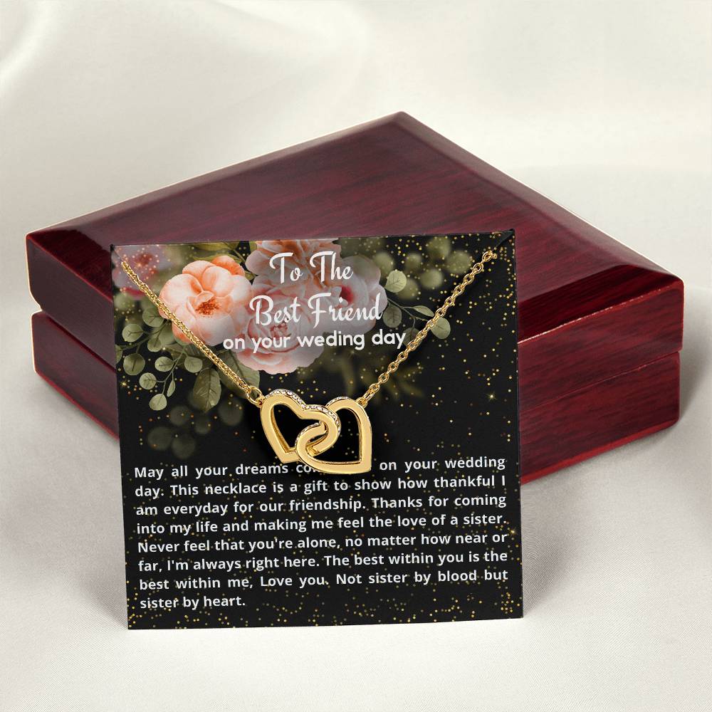Wedding Gift - To My Best Friend Interlocking Hearts Necklace