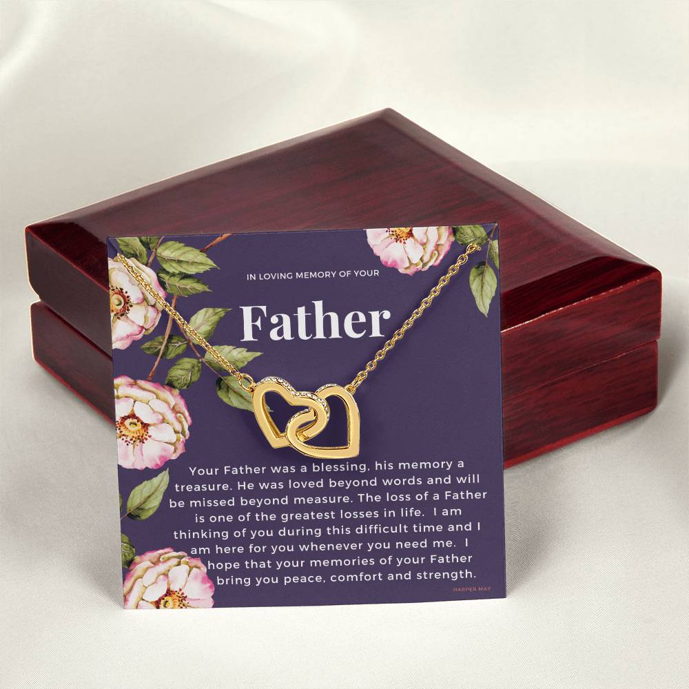 Loss Of Father Interlocking Hearts Necklace