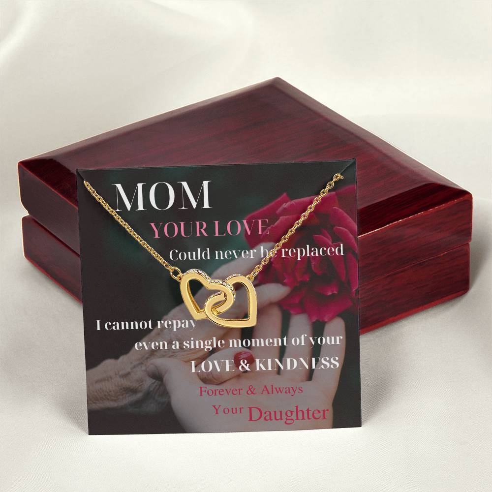 Mom Your Love Could Never Be Replaced Interlocking Hearts Necklace