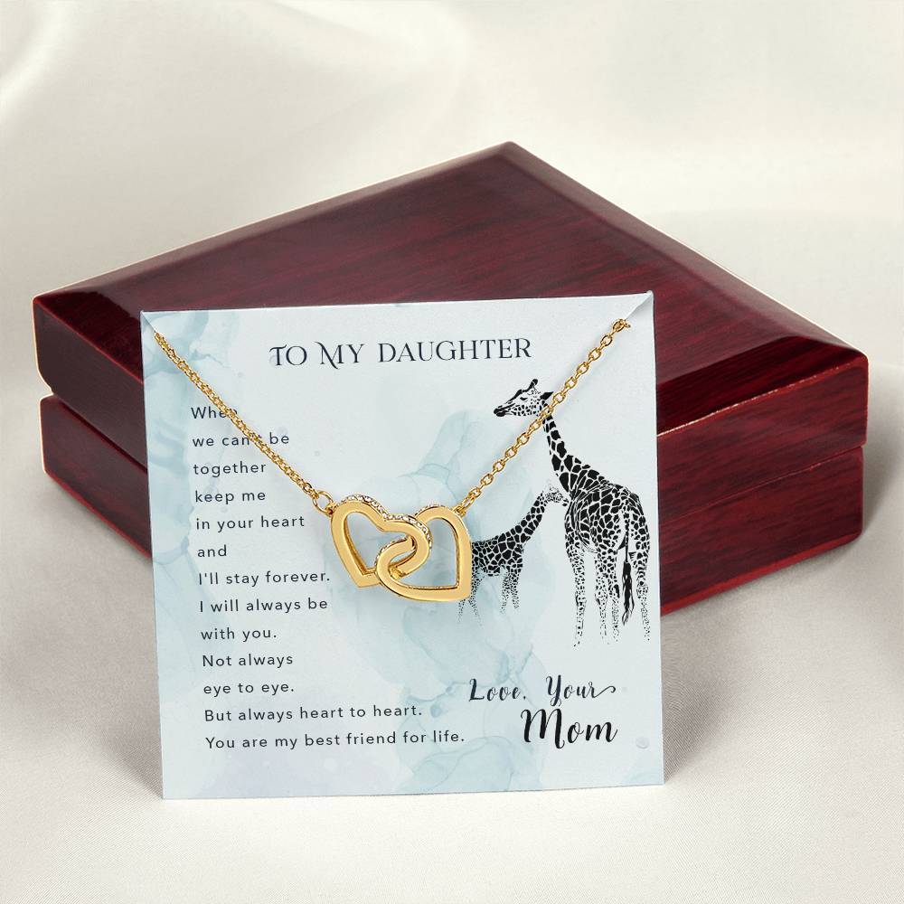 To My Daughter From Mom Interlocking Hearts Necklace Mother To Daughter Gift Birthday Gift To Daughter From Mom Daughter Necklace