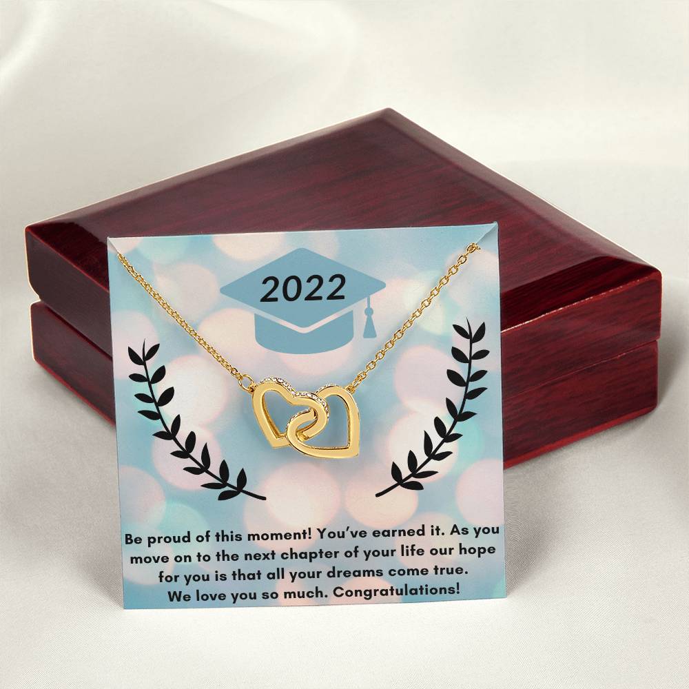 Graduation Interlocking Hearts Necklace