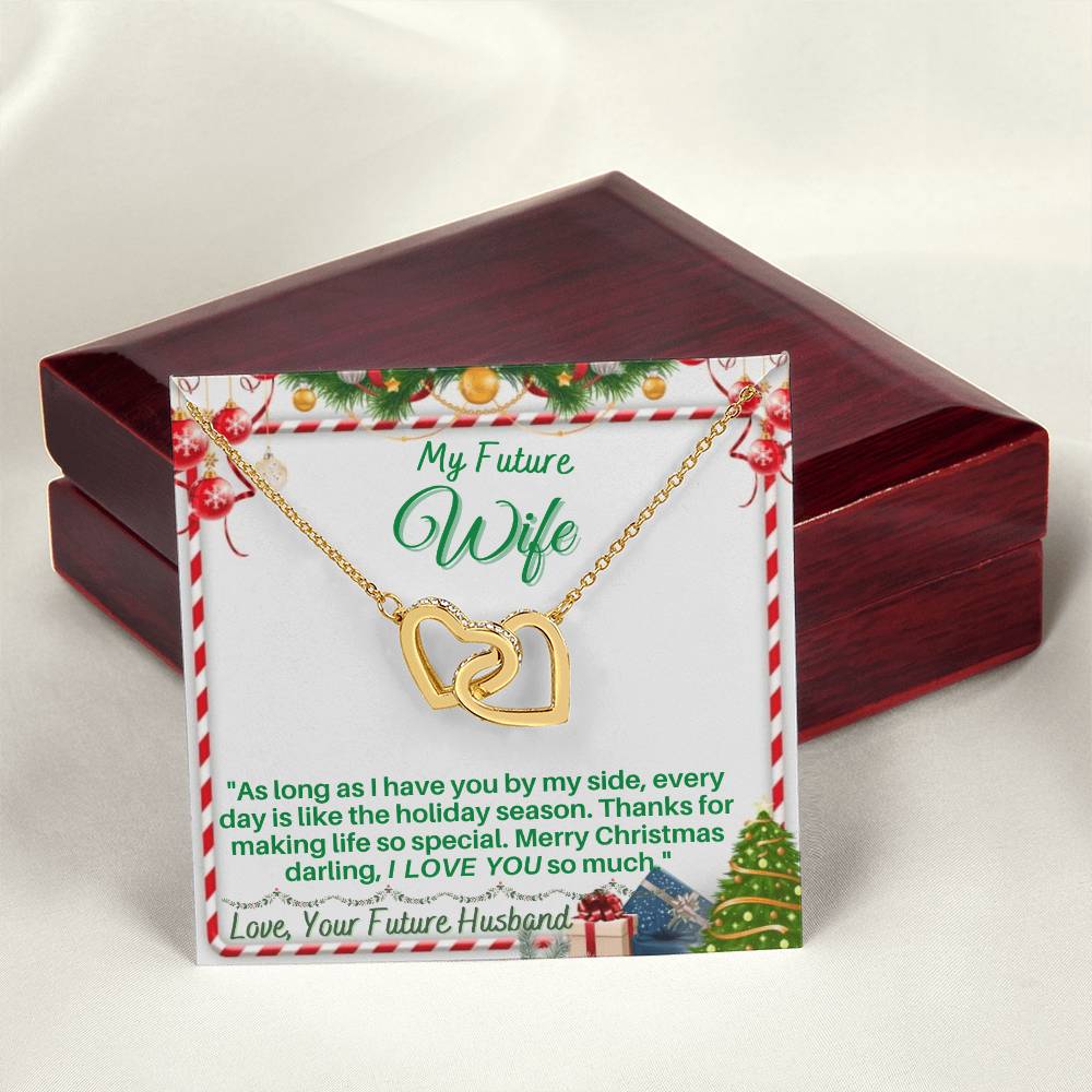 Christmas Gift For Your Future Wife Romantic And Unique Gift For Your Wife Beautiful Interlocking Hearts Necklace.