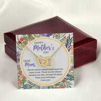 Mother'S Day Collection Interlocking Hearts Necklace - Floral Celebration !