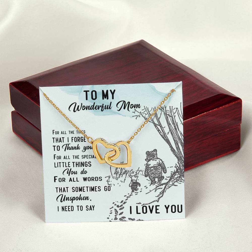 To My Wonderful Mom - Happy Mother'S Day Interlocking Hearts Necklace