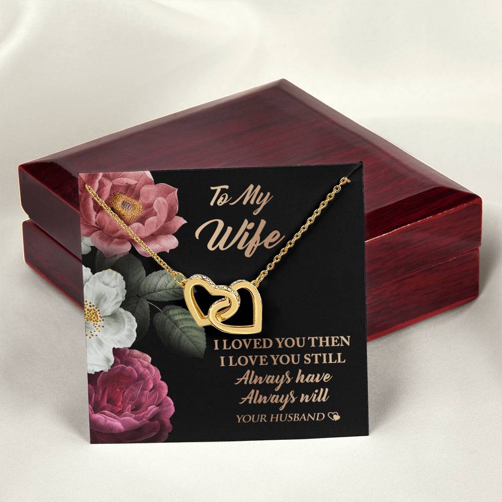 Perfect Valentine'S-Day Gift For Your Wife! Interlocking Hearts Necklace