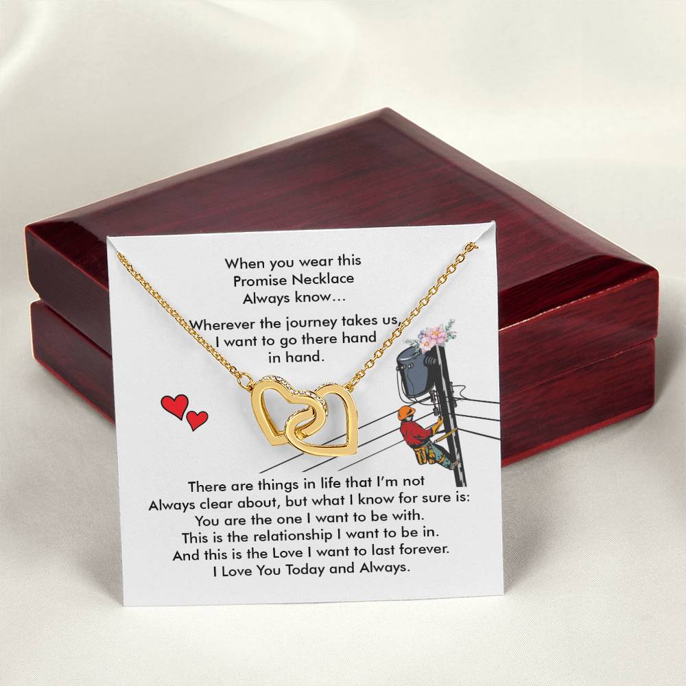 Lineman'S Girl - Interlocking Heart Necklace Interlocking Hearts Necklace