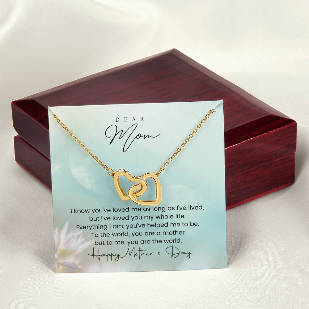 You Are The World Mother'S Day Double Hearts Interlocking Hearts Necklace