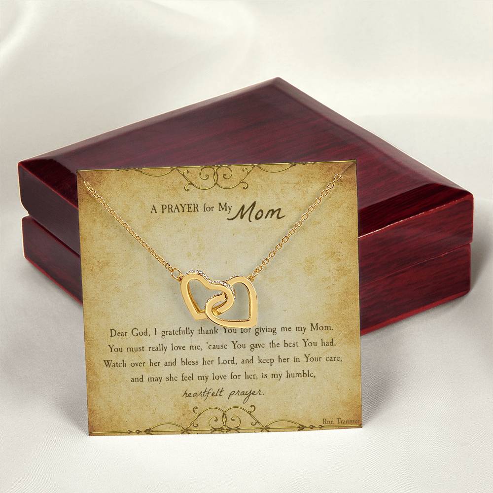 A Prayer For My Mom Gift Necklace Interlocking Hearts Necklace