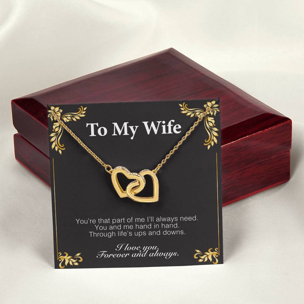 To My Wife - Luxury Interlocking Hearts Lovecube Interlocking Hearts Necklace