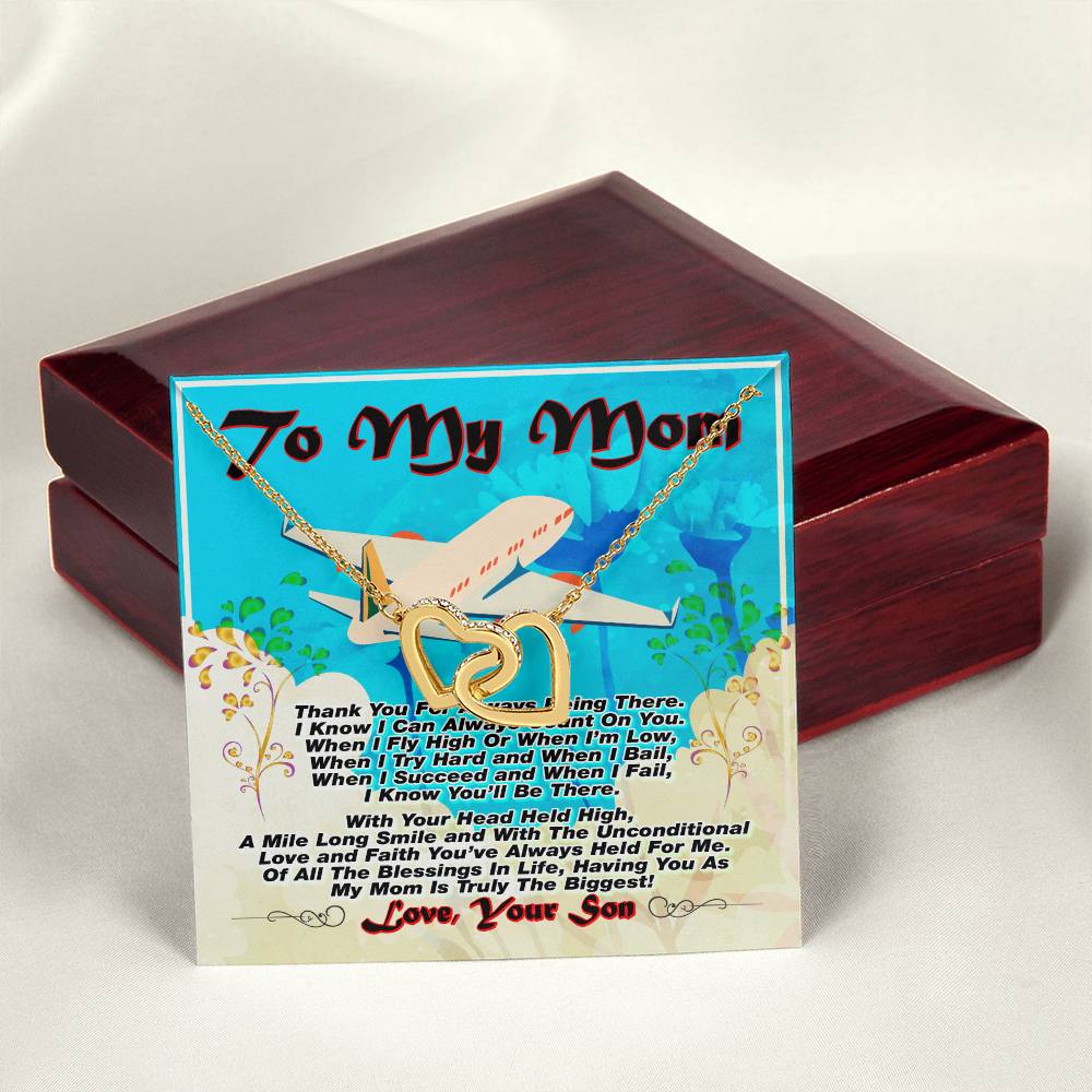 Gift For Mom- Interlocking Heart Necklace Interlocking Hearts Necklace