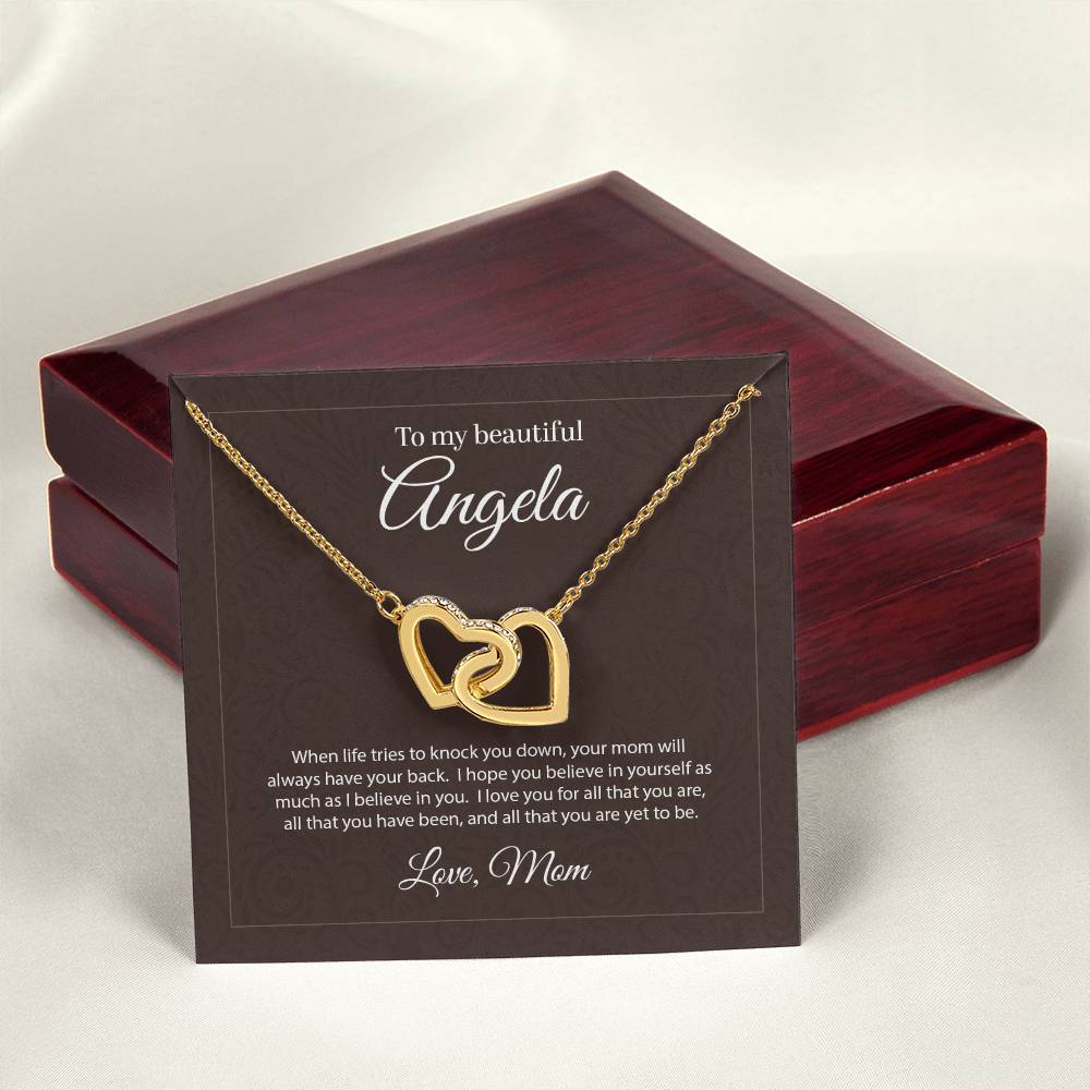 Personalized Heart Necklace And Jewelry Box Interlocking Hearts Necklace