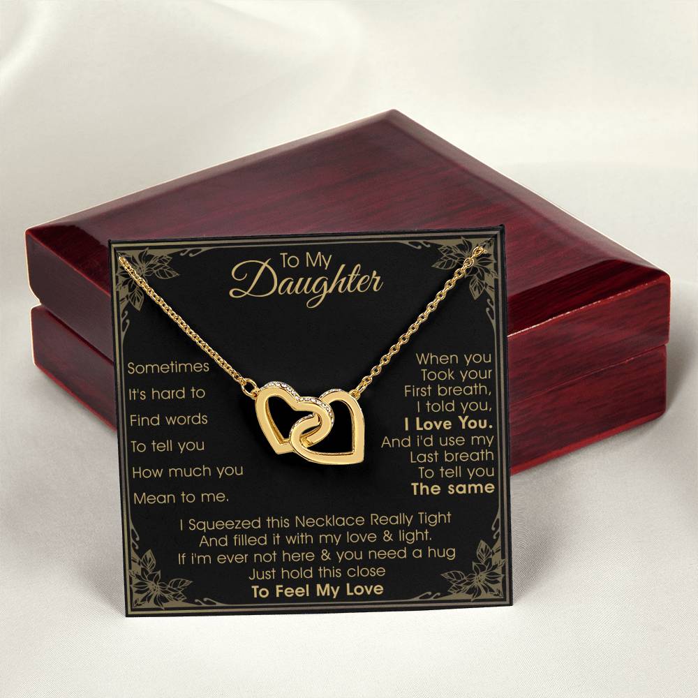 A Gift For Daughter Interlocking Hearts Necklace - Feel My Love