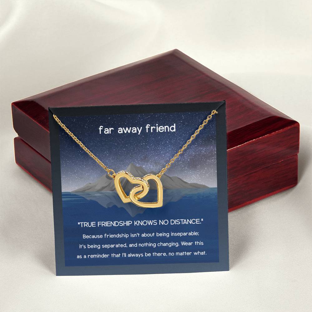 To My Friend Birthday Gift Anniversary Necklace Best Friend Present Love Message Interlocking Hearts Necklace
