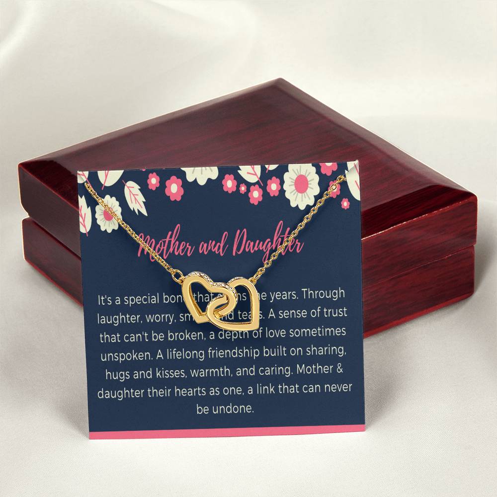 Mother And Daughter Necklace Set Mothers Day Gift Matching Mother Daughter Necklaces Wedding Gift Birthday 14Kt Gold Filled Rose Silver Interlocking Hearts Necklace