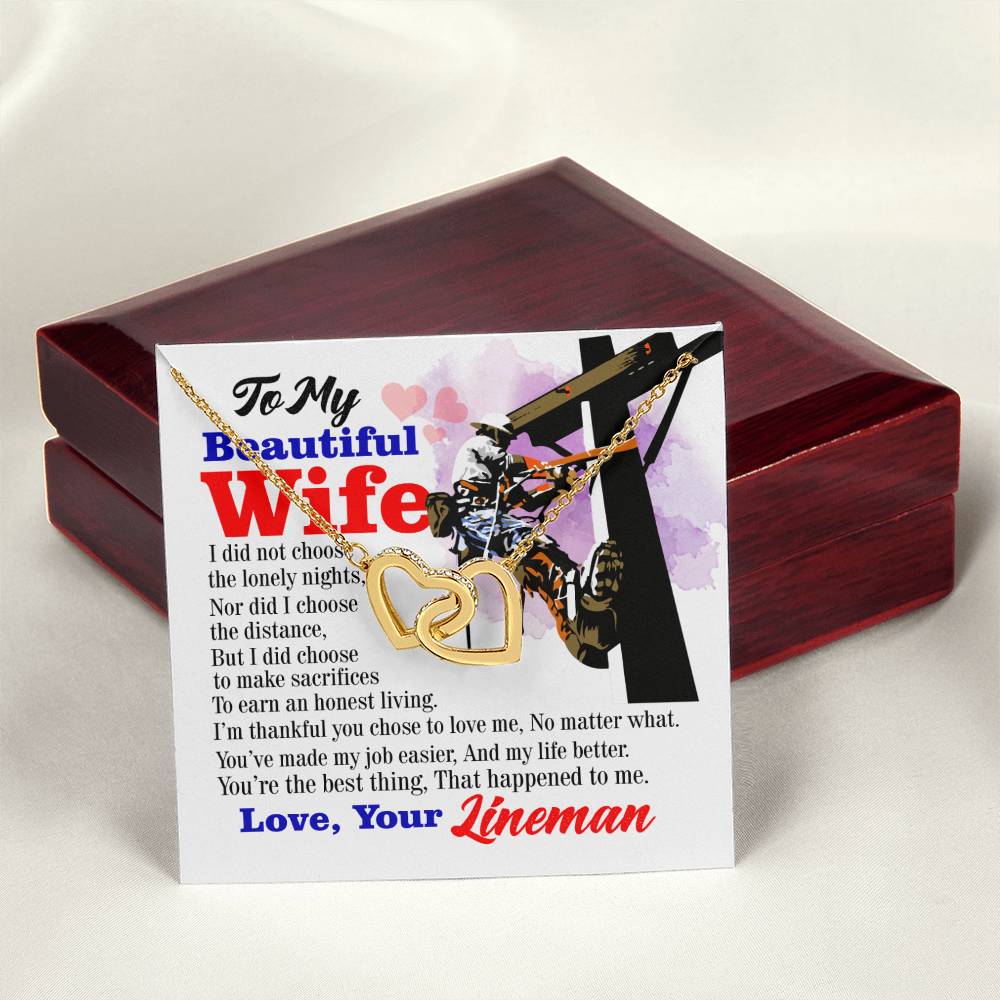 Lineman'S Wife - Interlocking Heart Necklace Interlocking Hearts Necklace