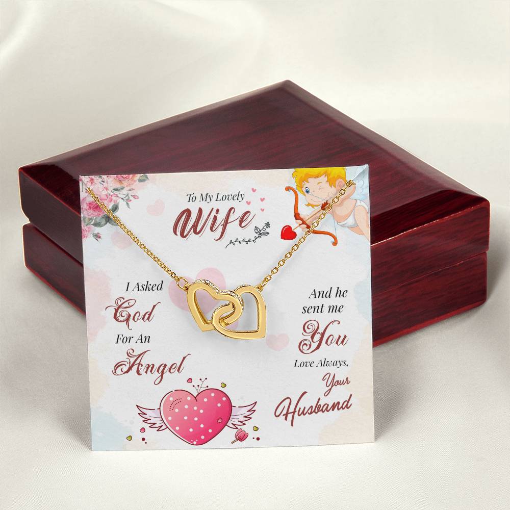 To My Lovely Wife - Love Always Your Husband - Interlocking Hearts Necklace