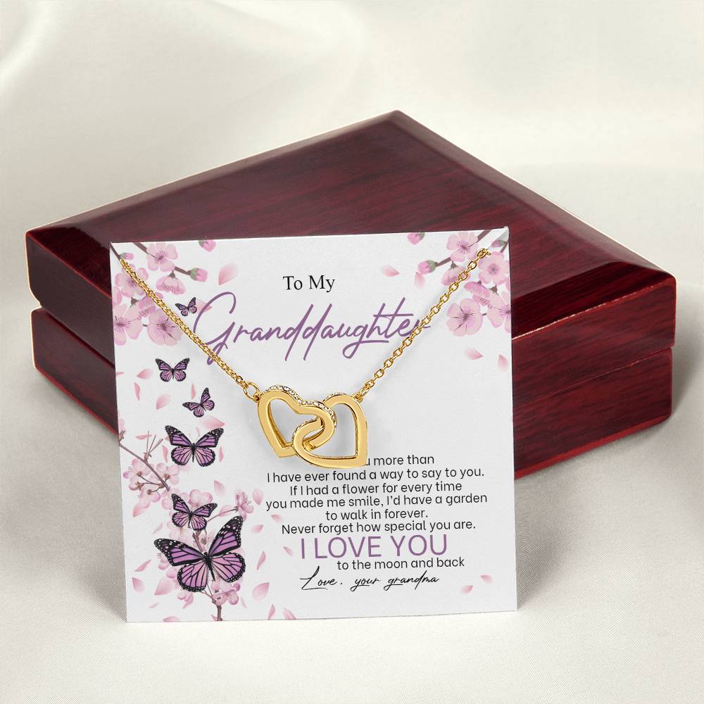 I Love You The Most - Best Gift For Granddaughter Interlocking Hearts Necklace