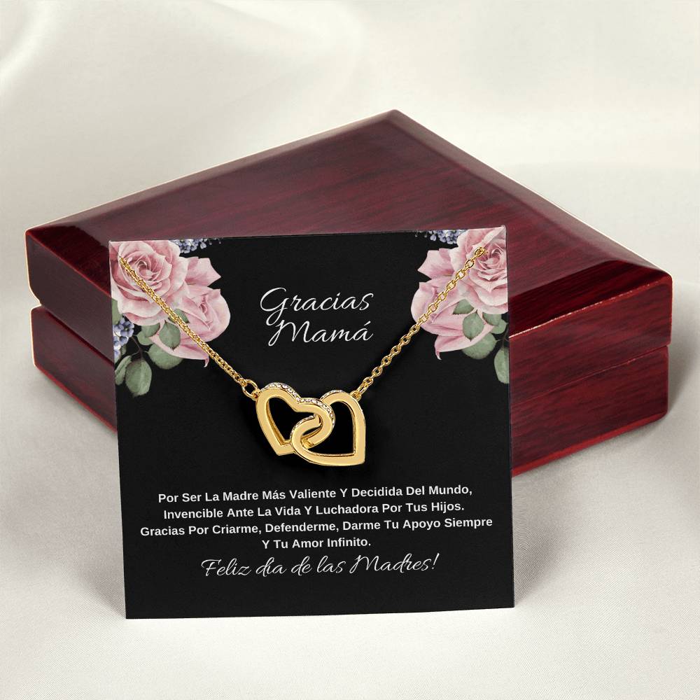 Gracias Mama Por Ser La Madre Más Valiente Y Decidida Del Mundo Interlocking Hearts Necklace