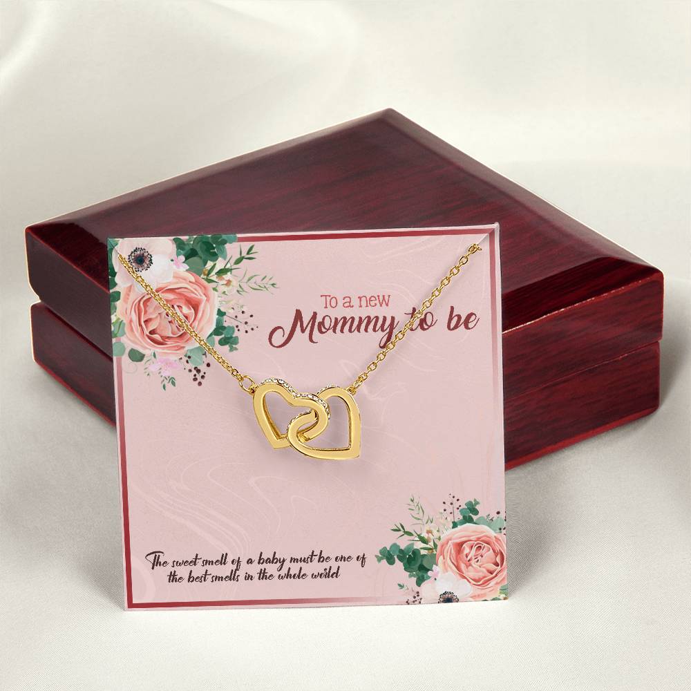 To A New Mommy To Be Interlocking Hearts Necklace