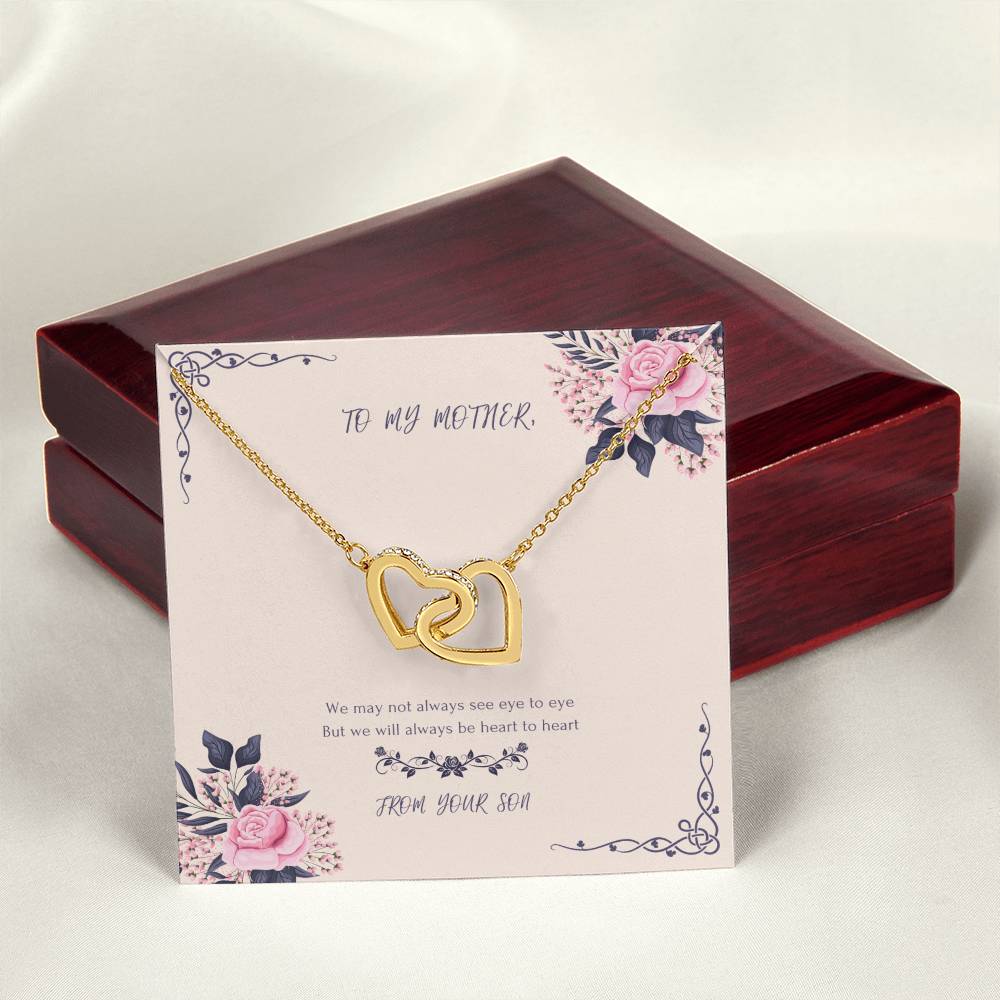 Heart To Heart Never-Ending Love Necklace From Son Interlocking Hearts Necklace