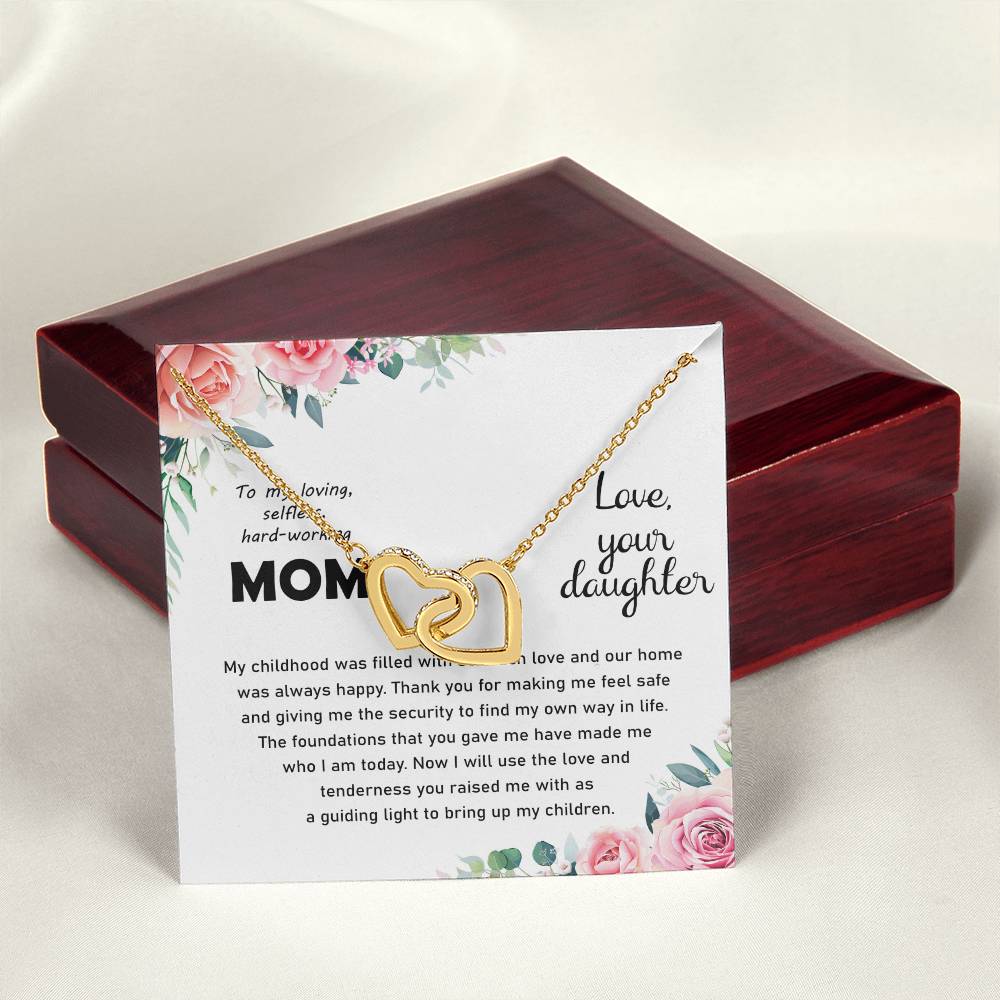 Thank You Mom Thanksgiving Gift Interlocking Hearts Interlocking Hearts Necklace