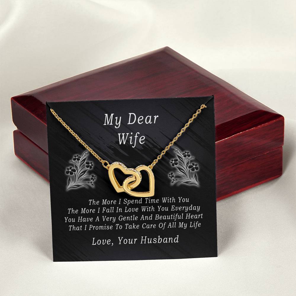 My Dear Wife Necklace Interlocking Hearts Necklace