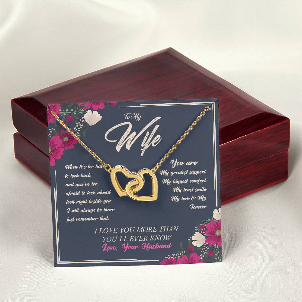 Love Your Husband-My Love & My Forever Onterlocked Hearts Interlocking Hearts Necklace