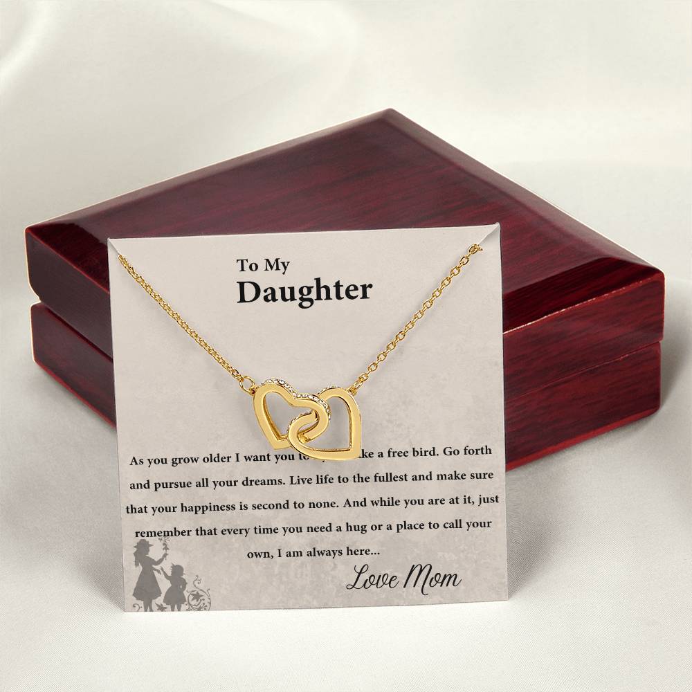To My Daughter Interlocked Necklace Interlocking Hearts Necklace