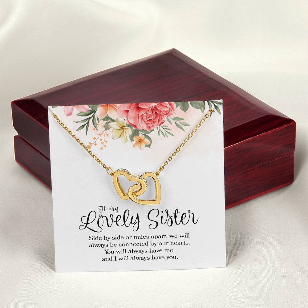Interlocking Hearts - To Sister Interlocking Hearts Necklace