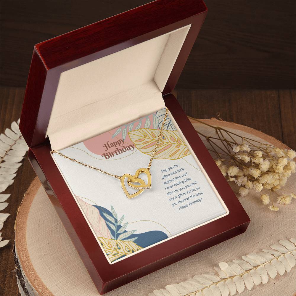 Happy Birthday! You Deserve The Best! - Interlocking Hearts Necklace