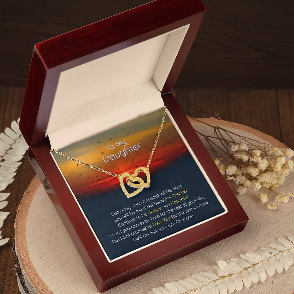 Daughter I Will Always Always Love You - Hearts Necklace Interlocking Hearts Necklace