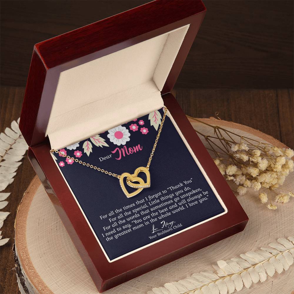 Greatest Mom In The World Limited Edition Interlocking Hearts Necklace