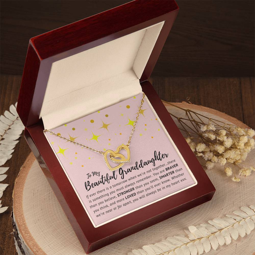 To My Beautiful Granddaughter - Interlocking Hearts Necklace [Soq4-26]