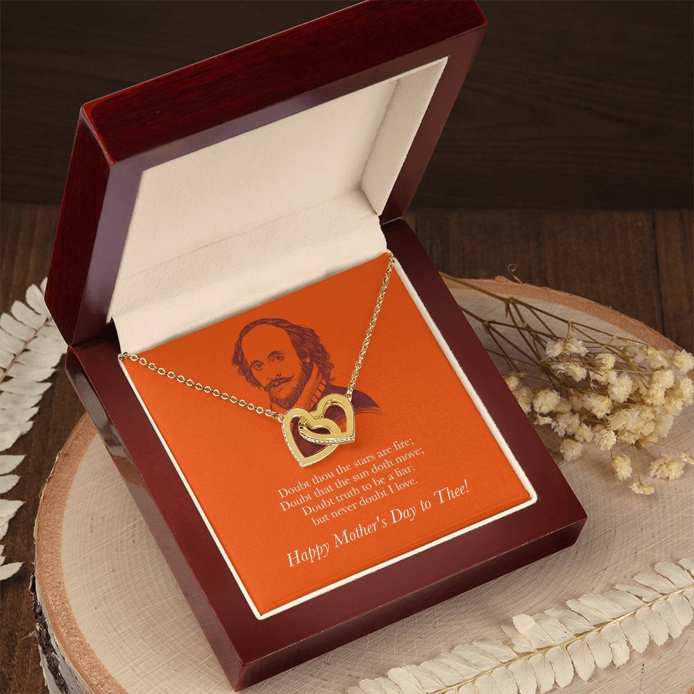 Happy Mother'S Day To Thee! Necklace - Avid Reader Gift Idea Interlocking Hearts Necklace