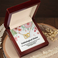 Unbiological Sister Necklace Interlocking Hearts Necklace