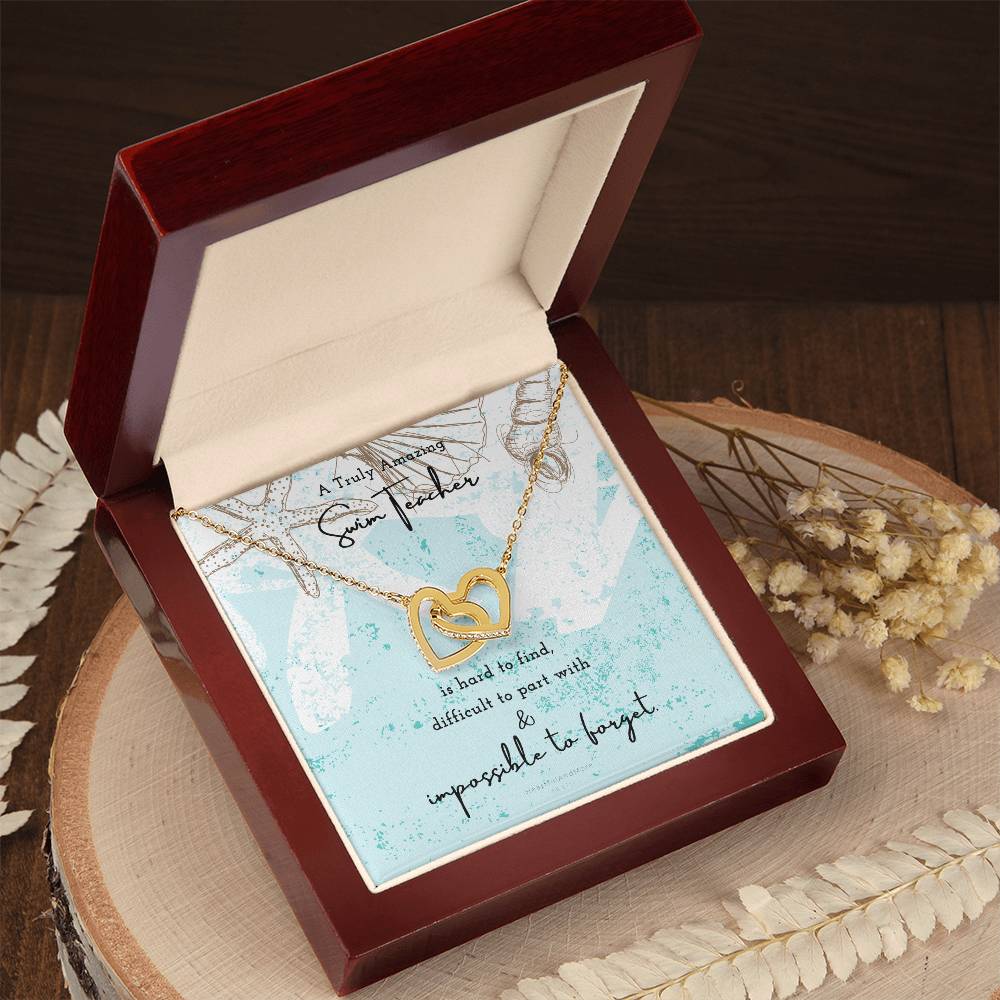 Gift For Swim Teacher Swim Teacher Appreciation Gift A Truly Amazing Swim Teacher Gift Interlocking Hearts Necklace