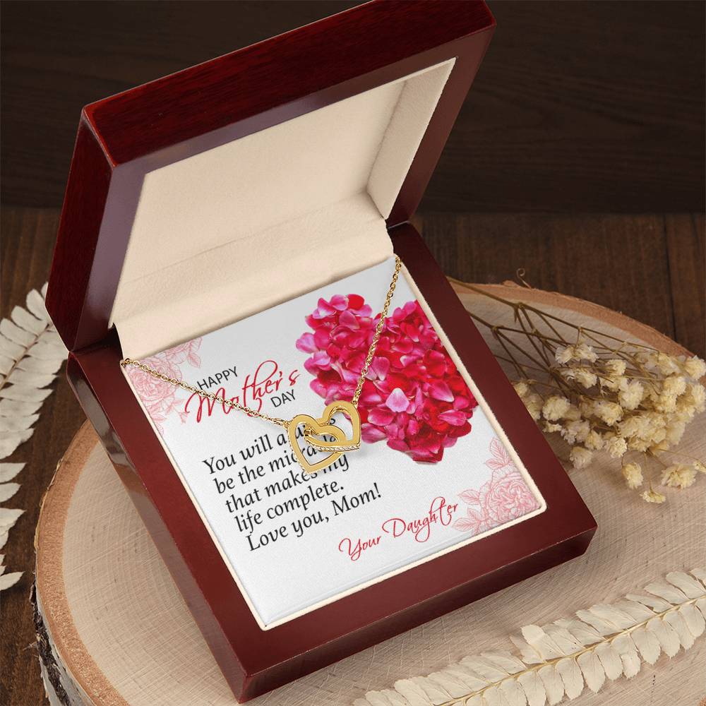 Gift For Mom - Make My Life Complete - The Interlocking Heart Necklace Interlocking Hearts Necklace